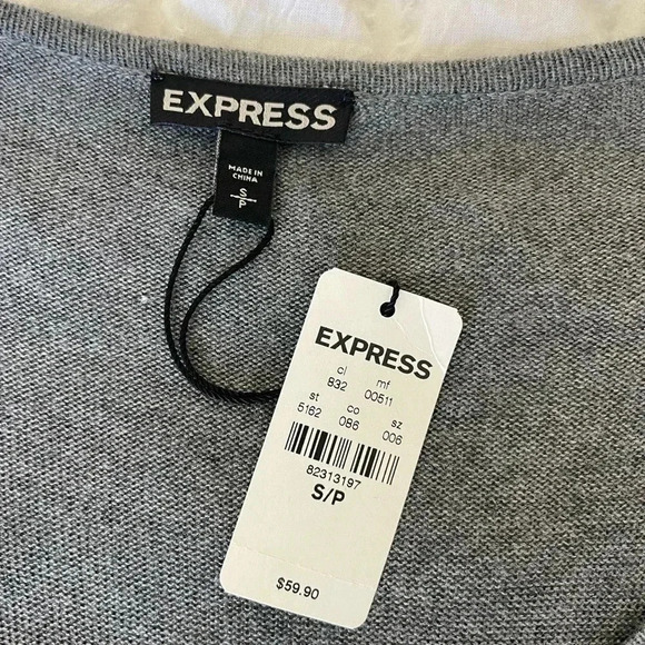 Express gray rhinestones soft knit top - Picture 4 of 8